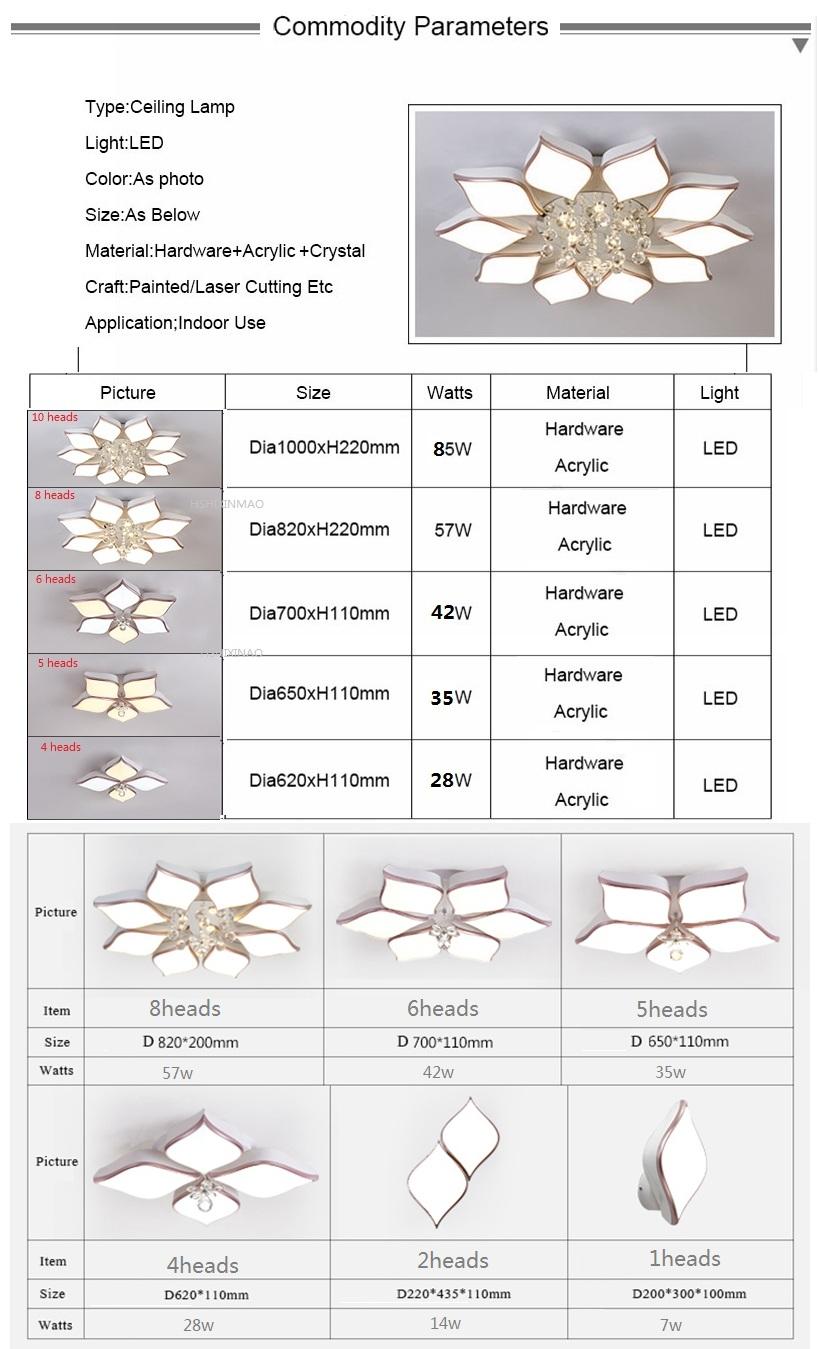 Изображение товара: Новый Хрустальный современный светодиодный потолочный светильник в форме цветка для гостиной, спальни, интерьера, современный светодиодный потолочный светильник
