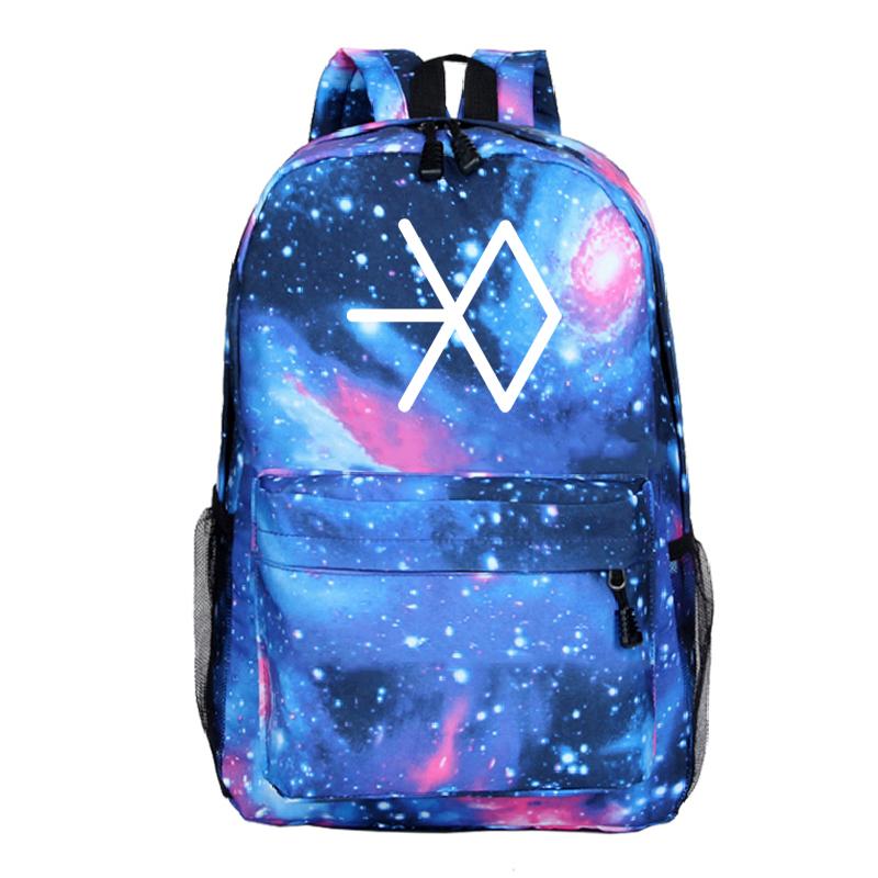 Изображение товара: Популярный рюкзак EXO, школьный рюкзак, модный рюкзак с новым узором, школьная сумка для мальчиков и девочек, мужские и женские сумки на плечо, дорожный рюкзак для подростков