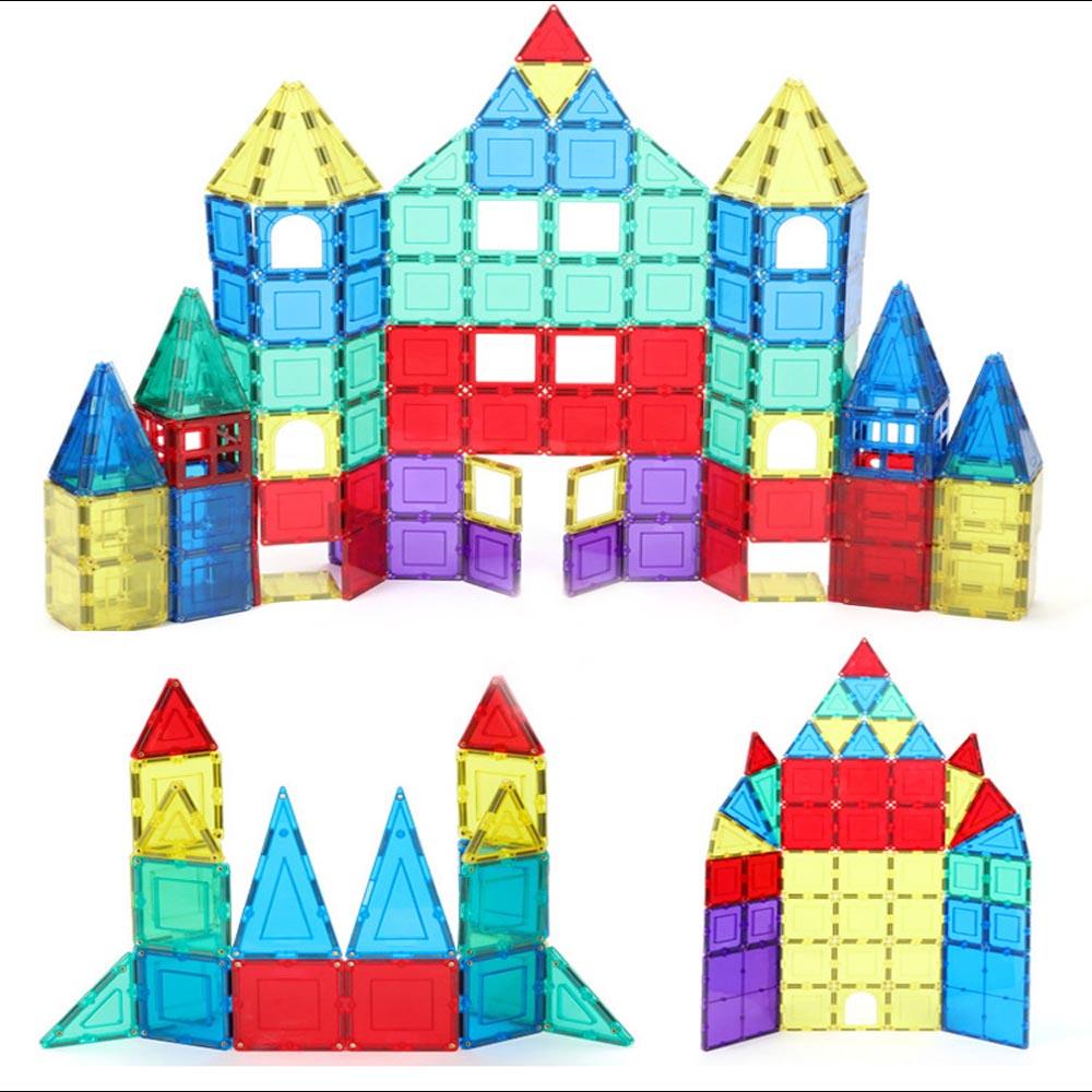 Изображение товара: Большая прозрачная цветная Магнитная конструкция, магнитная деталь, игрушка, строительный блок, магнитное воображение, Забавная детская игрушка, подарок