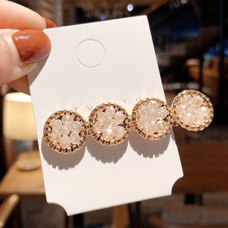 Изображение товара: 1PC Fashion Women Girls Round Water droplets Headwear Crystal Rhinestone Hair Clip Barrette Hairpin Hair Accessories