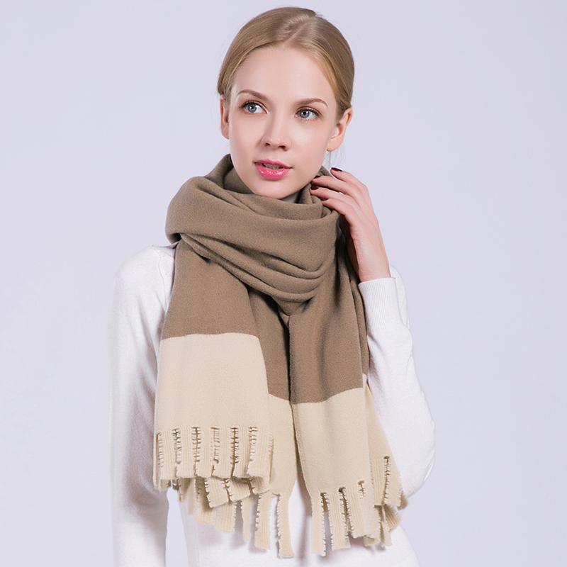Изображение товара: Женский шерстяной шарф-шаль, теплый кашемировый шарф в стиле пэчворк, Осень-Зима 100% x 65 см