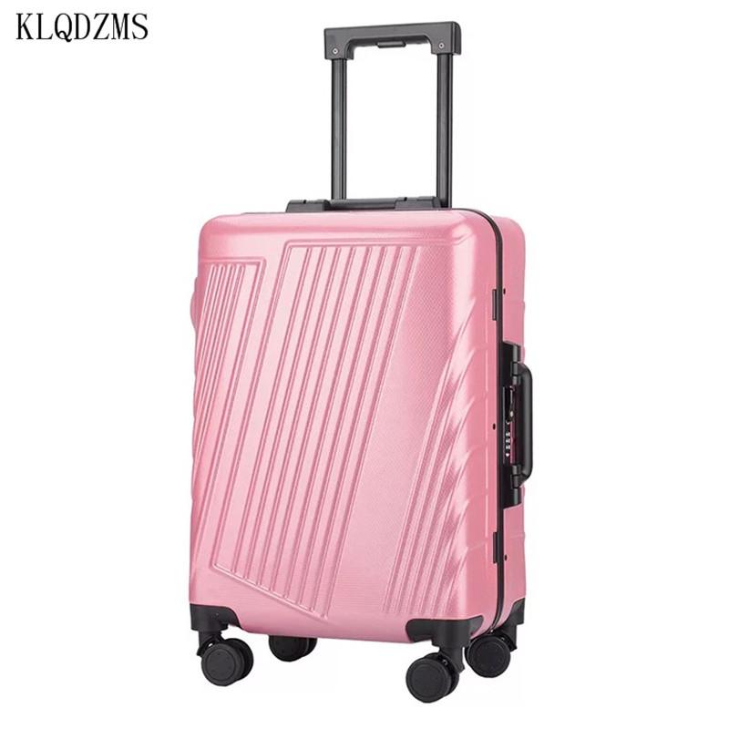 Изображение товара: KLQDZMS 20/24 дюйма модный чемодан на колесиках из поликарбоната, деловой Дорожный чемодан для мужчин и женщин, сумки на колесиках, сумка для переноски