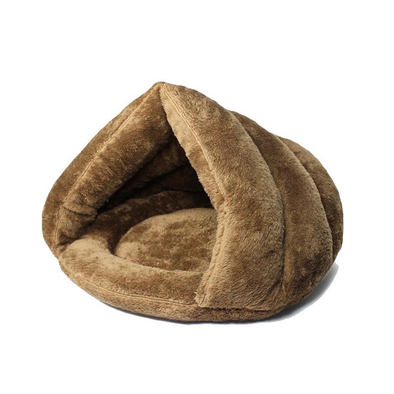 Изображение товара: Кровать для кота-любимца толстый спальный мешок треугольный кошачий подстилка мягкий удобный и прочный зимний теплый питомник для домашних животных