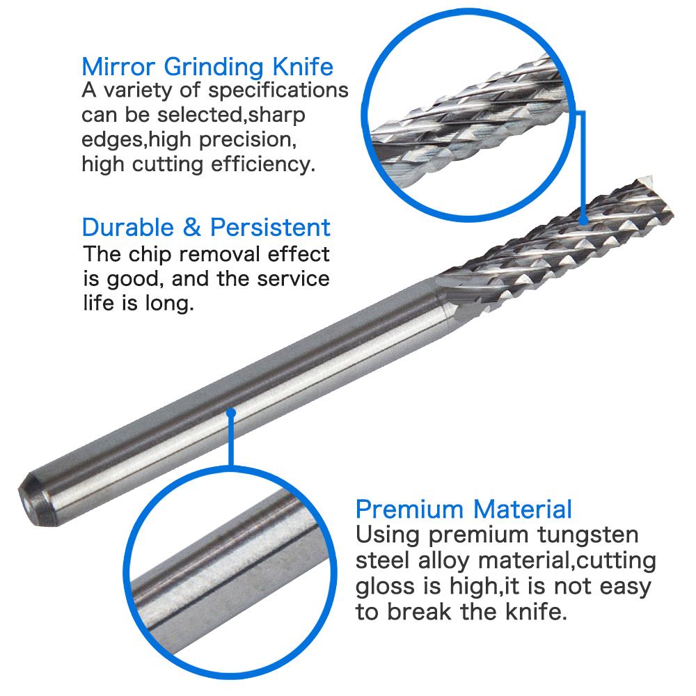 Изображение товара: 25 шт. 0,5-3,175 мм титановое покрытие твердосплавное торцевое фрезерование резак гравировальный резец для подрезки кромок ЧПУ фрезы Концевая мельница для печатной платы