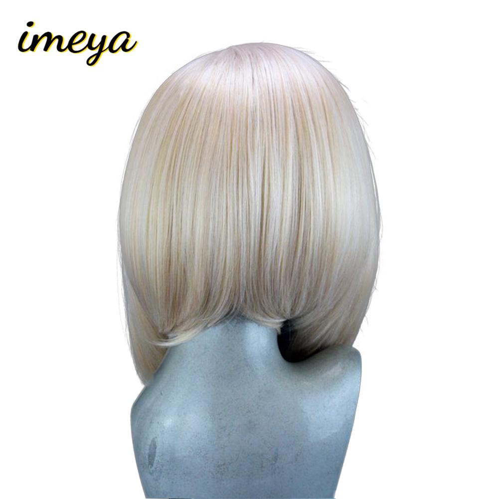 Изображение товара: Imeya светлый цвет короткий Боб синтетические волосы кружевные передние парики с боковой частью высокотемпературные парики для женщин