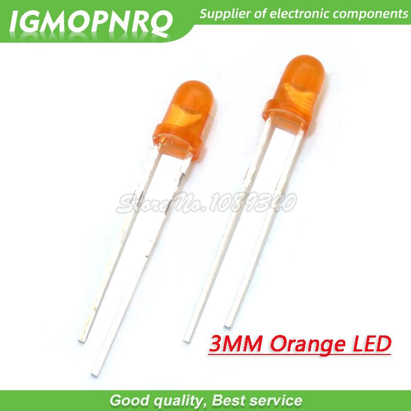 Изображение товара: 100 шт., оранжевые светоизлучающие диоды, оранжевый, поворотный оранжевый, 3 мм светодиод IGMOPNRQ