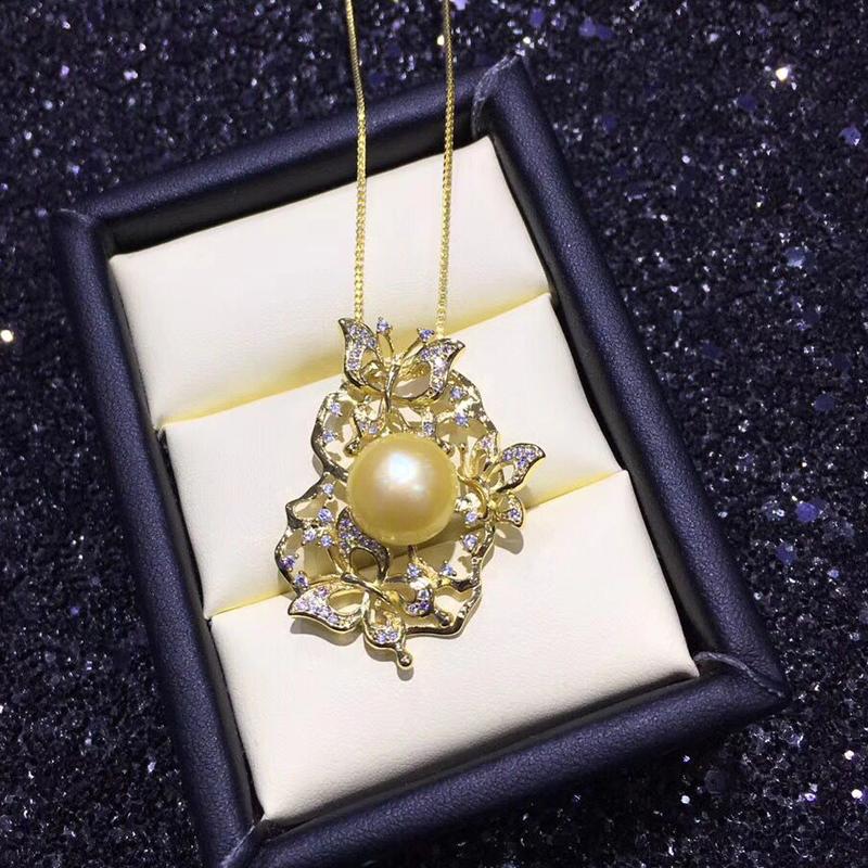 Изображение товара: Ожерелье с натуральным пресноводным жемчугом, женское серебро 925 пробы, богемная элегантная бабочка, циркон, подвеска, подарок на свадьбу