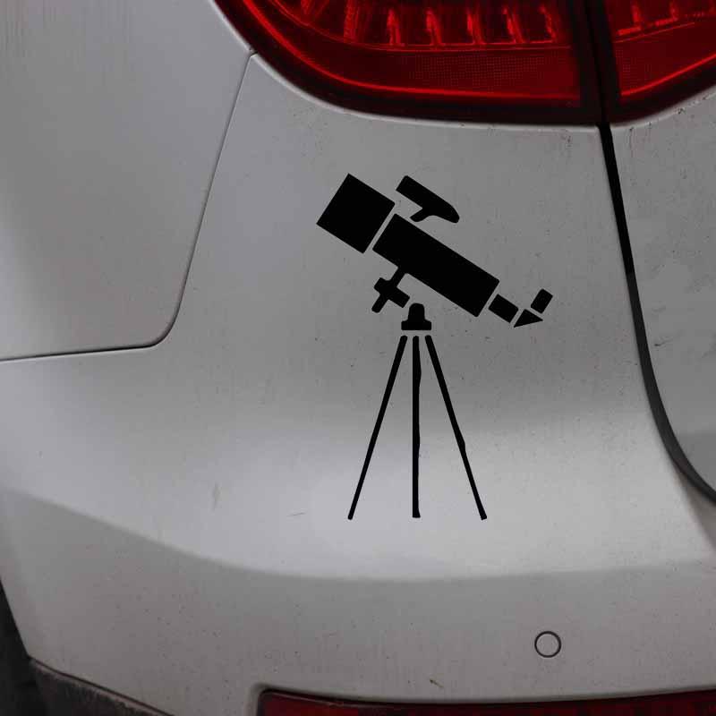 Изображение товара: YJZT 10 см * 14,7 см лабораторный дисплей телескоп астрономическая виниловая наклейка на автомобиль мультяшная Простота Черный/серебряный цвет