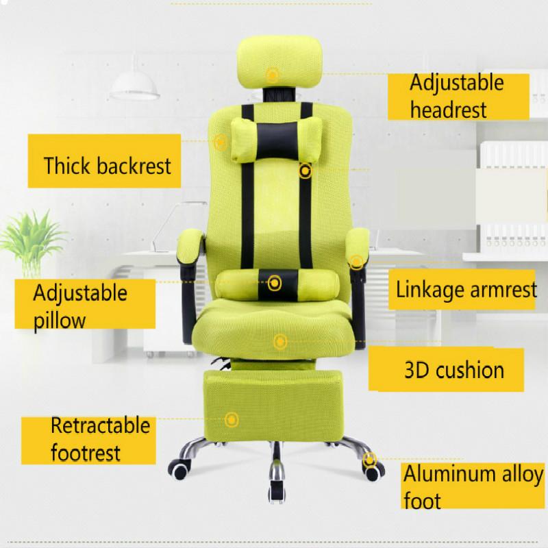 Изображение товара: Компьютерное кресло для дома, эргономичные подъемные поворотные кресла, сетчатый вращающийся Наклонный офисный стул, Silla Office Silla Gamer