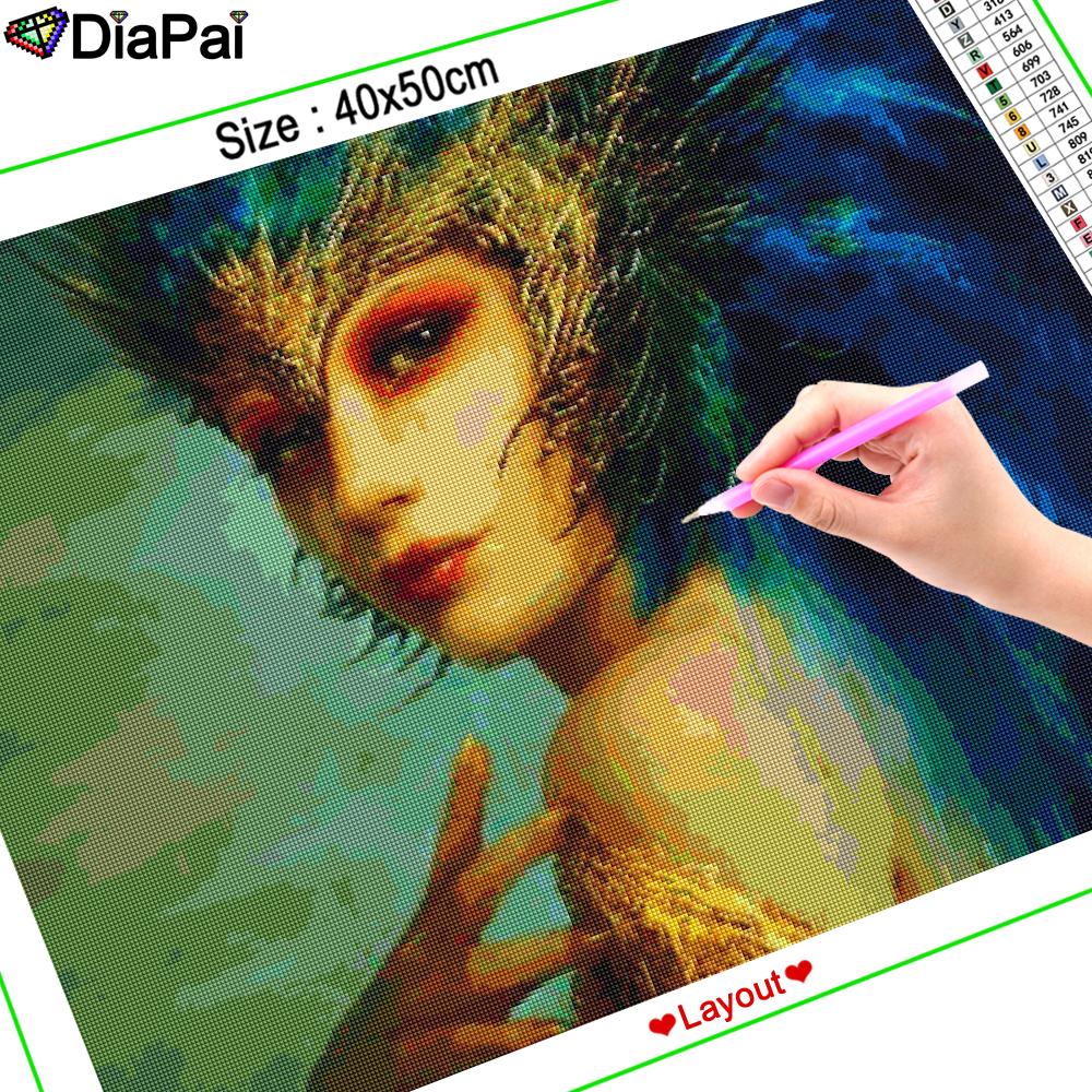 Изображение товара: Полноразмерная Алмазная 5D картина DIAPAI, квадратная/круглая картина «мультяшная красота», картина из страз, алмазная вышивка «сделай сам», домашний декор A26059