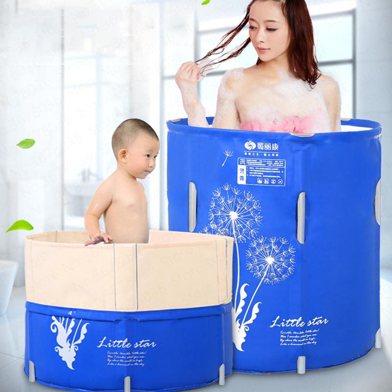 Изображение товара: Пластиковый барабан для ванны, Съемный складной домашний утолщенный удобный изоляционный надувной корпус для взрослых и детей в семейном стиле
