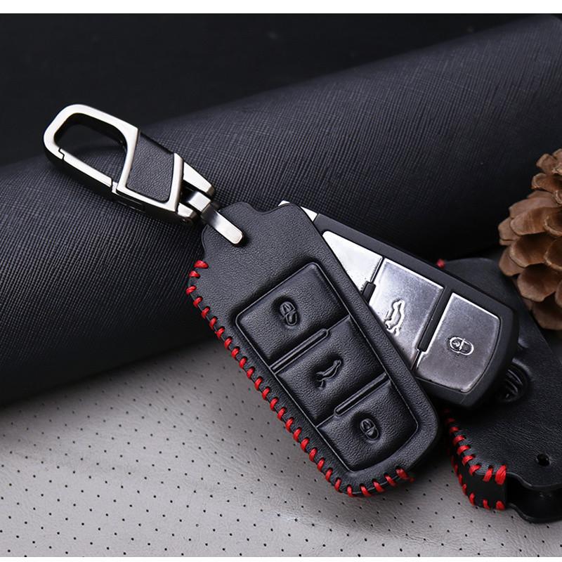 Изображение товара: Кожаный чехол для автомобильного ключа с кольцом для ключей для Volkswagen VW CC Passat B6 B7 Passat 3C CC Magotan R36 B5 B7L автомобильные аксессуары