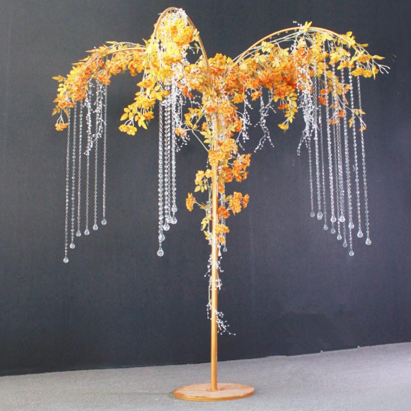 Изображение товара: Свадебная АРКА, железное Хрустальное дерево, искусственный цветок, подвесное украшение в форме зонтика, железная рама, украшение фона, Дерево желаний