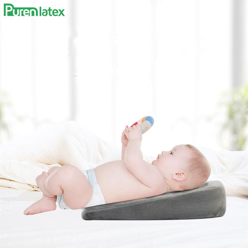 Изображение товара: Детская подушка с эффектом памяти PurenLatex, подушка для грудного вскармливания, наклонная форма, против сплющивания, для новорожденных, детская кроватка для кормления грудью
