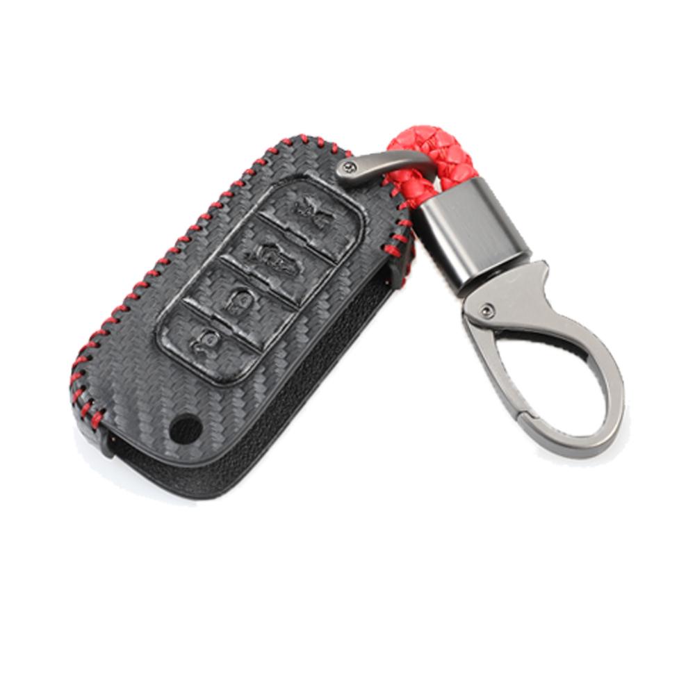 Изображение товара: Jingyuqin кожаный карбоновый дистанционный Автомобильный ключ чехол для Jeep Renegade 2018 2017 2016 2015 4 кнопки складной чехол для выкидного ключа