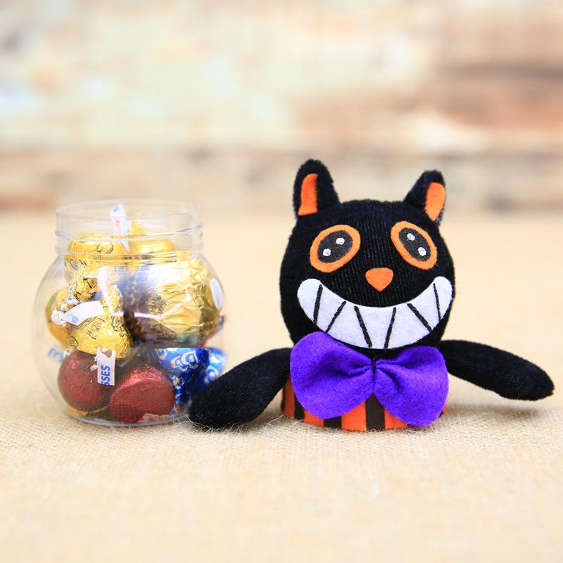 Изображение товара: Милая Вечерние чная банка для шоколадных конфет на Хэллоуин, украшение для стола, мультяшная тыква, Черный кот, ведьма, летучая мышь