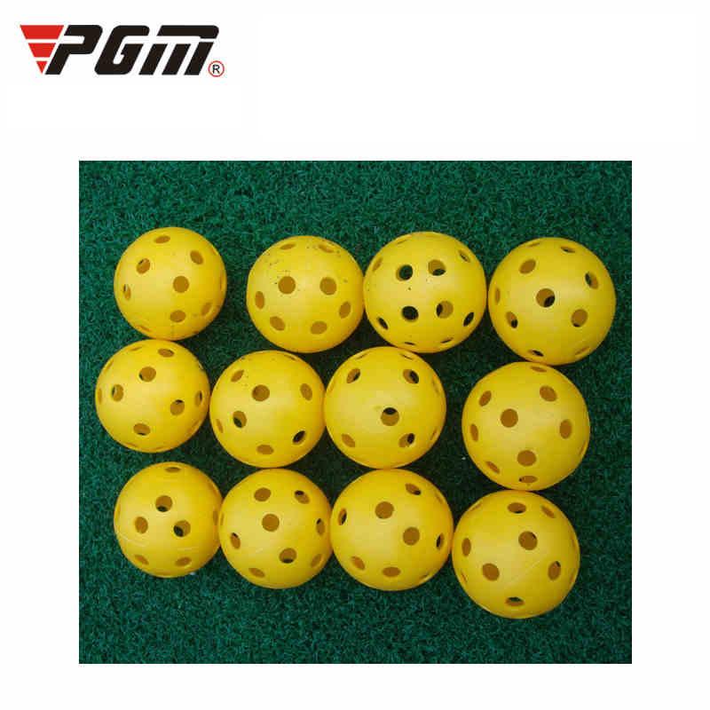 Изображение товара: 50 шт. подлинный высококачественный пластиковый мяч для гольфа для улицы спорта желтого цвета с отверстиями для помещений мяч для тренировки игры в гольф тренировочный мяч
