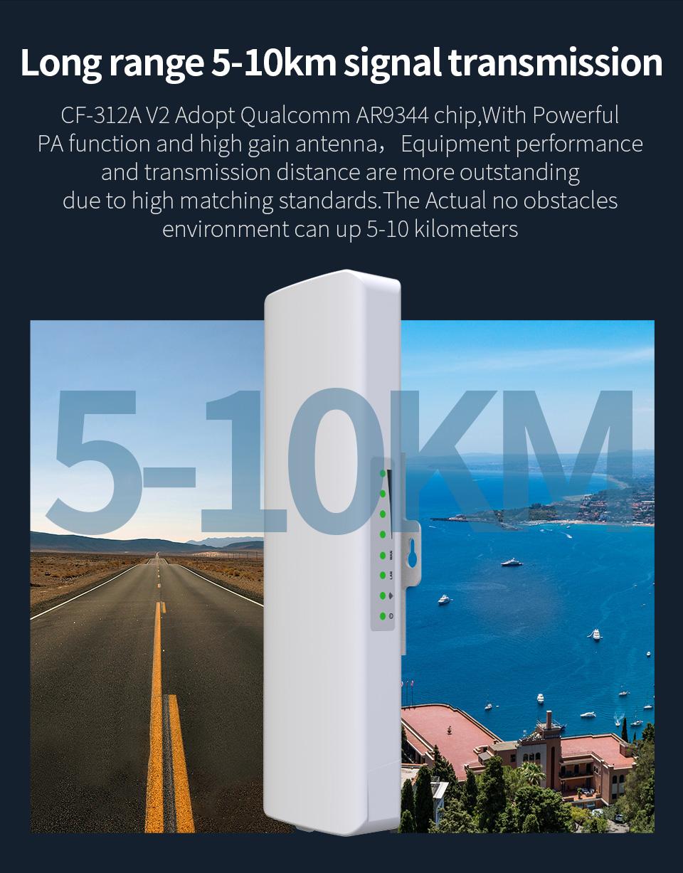 Изображение товара: В наличии, высокомощный Открытый Wi-fi роутер 5,8 Ghz Wi fi точка доступа CPE 5 км 48 в POE мост 2 * 14dBi антенна Беспроводной Wi-fi ретранслятор
