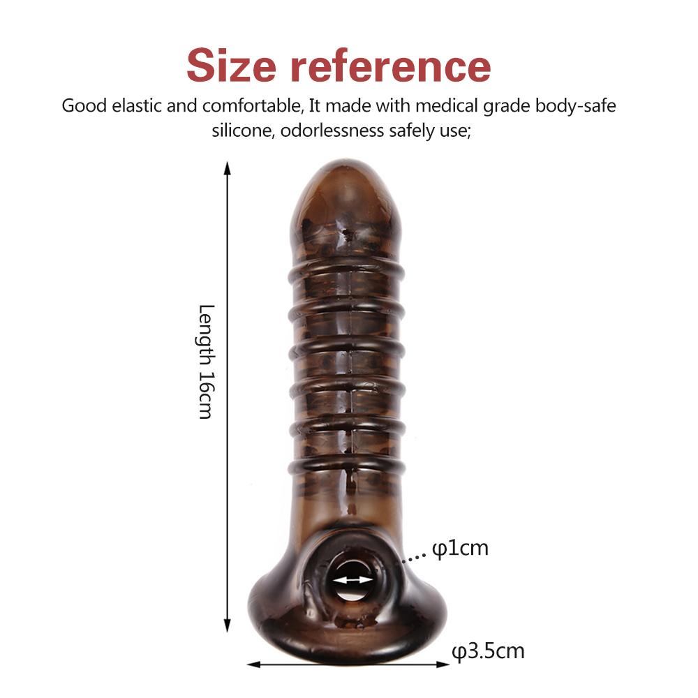 Изображение товара: Многоразовые насадки на пенис для увеличения мужского пениса, силиконовое кольцо для увеличения пениса, Мужская Задержка эякуляции секса для мужчин