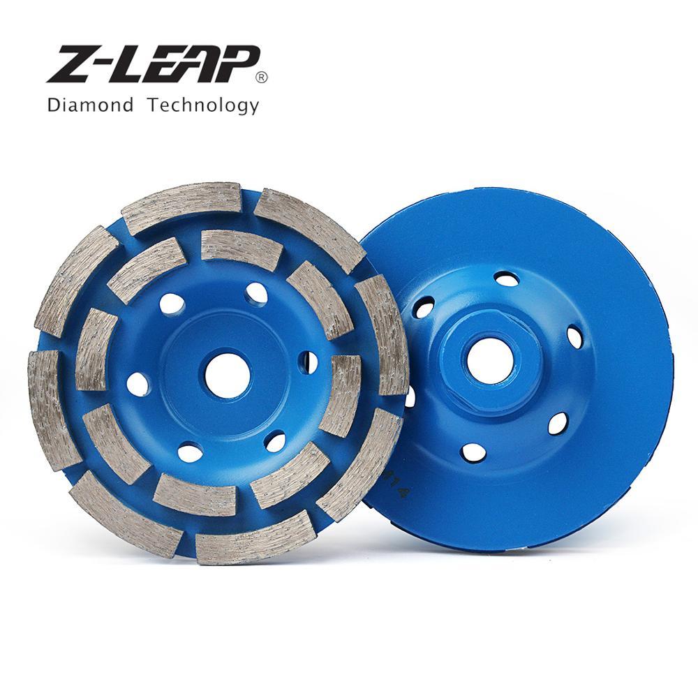 Изображение товара: Алмазный шлифовальный диск Z-LEAP 100 мм, 4 дюйма, двухрядный сегментный шлифовальный круг, мраморный гранит, вогнутый абразивный инструмент, резьба M14