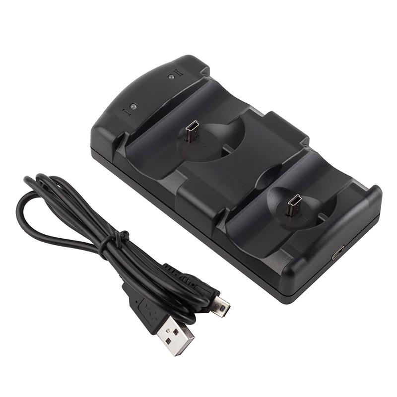 Изображение товара: Зарядное устройство 2 в 1 с двумя USB-портами, зарядная док-станция для PlayStation 3, для Sony, для контроллера PS3 и контроллера Move, оптовая продажа