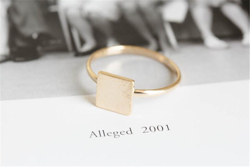 Изображение товара: Shuangshuo Bobo геометрическое квадратное кольцо для женщин кольца хиппи рок простое Золотое кольцо женские кольца рождественские подарки женское металлическое кольцо