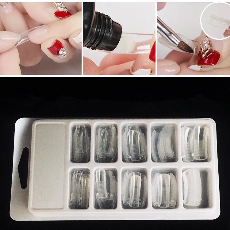 Изображение товара: 1 Набор, пластиковые кончики для ногтей, зажим и удлинитель пальцев, форма для быстрого наращивания для полигеля для ногтей, УФ-светодиод, инструменты для маникюра