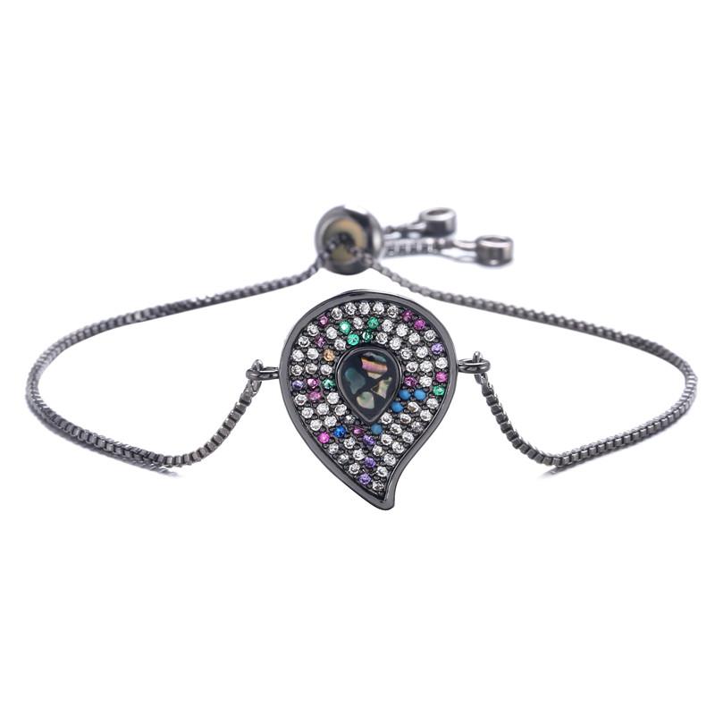 Изображение товара: Новинка 2020, модный дизайнерский браслет разных цветов, роскошный черный браслет с фианитами и камнями, браслет с подвесками для женщин, лучший подарок