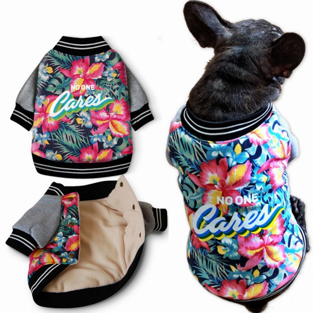 Изображение товара: Одежда для собак, зимнее пальто, куртка Hawaii Aloha, Одежда для питомцев, хлопковая стеганая теплая куртка для питомцев, ropa perro, одежда для собак с цветочным принтом