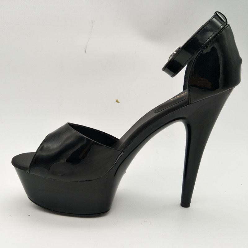 Изображение товара: LAIJIANJINXIA новые женские летние сексуальные туфли 15 см на тонком высоком каблуке с ремешком на щиколотке для ночного клуба танцевальные туфли женские сандалии