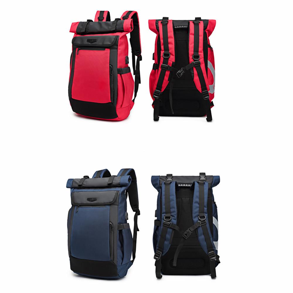 Изображение товара: Вместительные мужские рюкзаки, Многофункциональный водонепроницаемый рюкзак для ноутбука 18-19 дюймов, школьные дорожные сумки для подростков