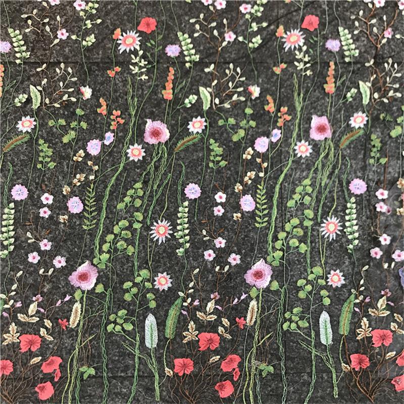 Изображение товара: Кружевная сетчатая ткань с цветочным рисунком, вышивкой и блестками, для женских платьев и вечерних платьев, Lace115