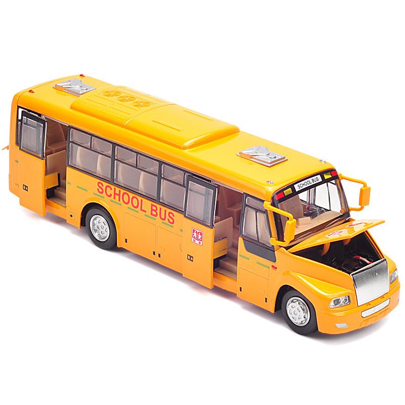 Изображение товара: Подарок из бутика 1:36 большая Голосовая вещательная модель школьного автобуса из сплава, литая модель звук и свет оттягивающаяся назад Модель, бесплатная доставка