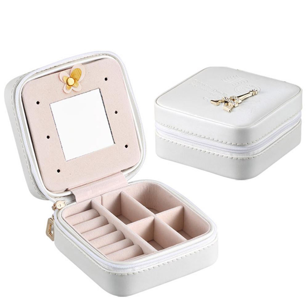 Изображение товара: Шкатулка для ювелирных украшений, кожаный Органайзер для хранения сережек и колец, подарочная коробка