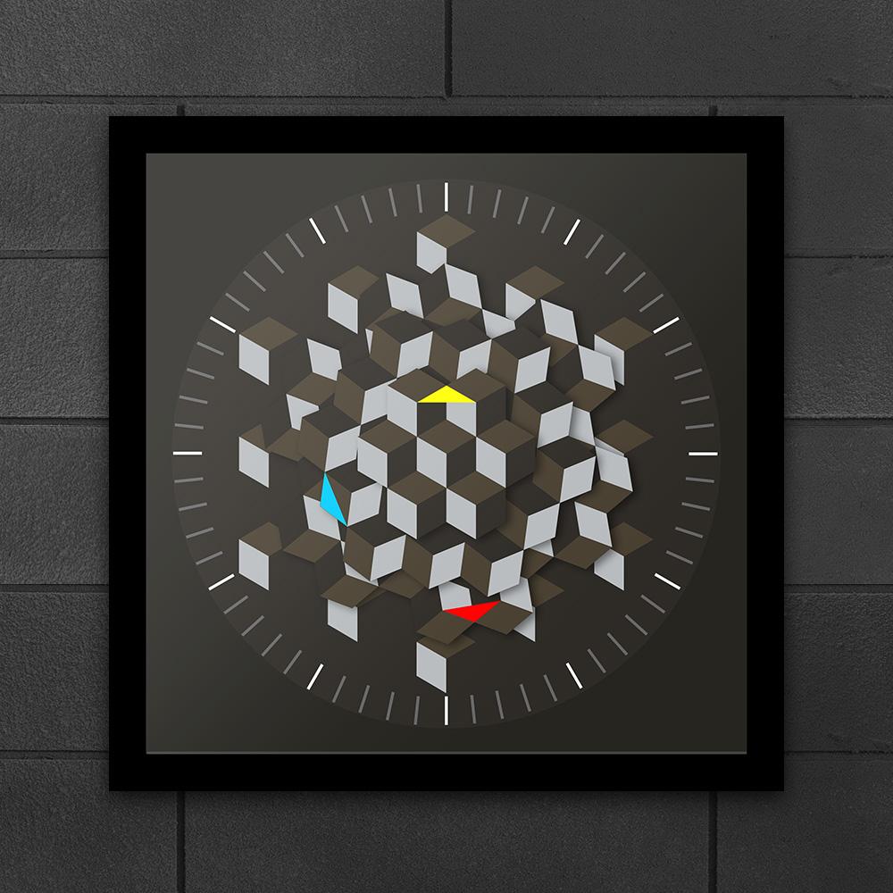 Изображение товара: Современный графический дизайн, шестигранные настольные настенные часы, минималистичные художественные украшения, вращающиеся пластины, часы с ручным столом, умные часы