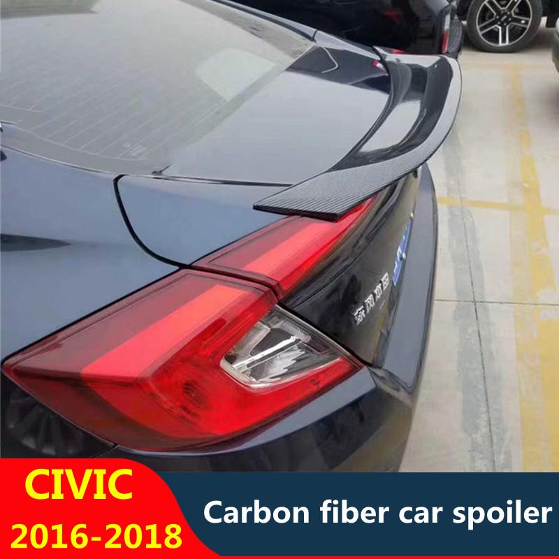 Изображение товара: Спойлер CEYUSOT для Honda Civic из натурального карбона/ФАП 2016 2017 2018 Civic, задний спойлер для багажника автомобиля, крылья, черный губа, хвост, плавник, автозапчасти