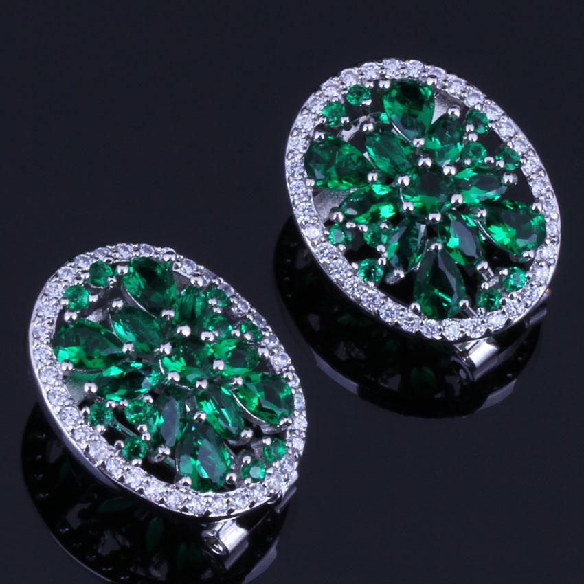 Изображение товара: Классические серьги-кольца Huggie с зеленым кубическим цирконием и белым кубическим цирконием, покрытые серебром, V0375