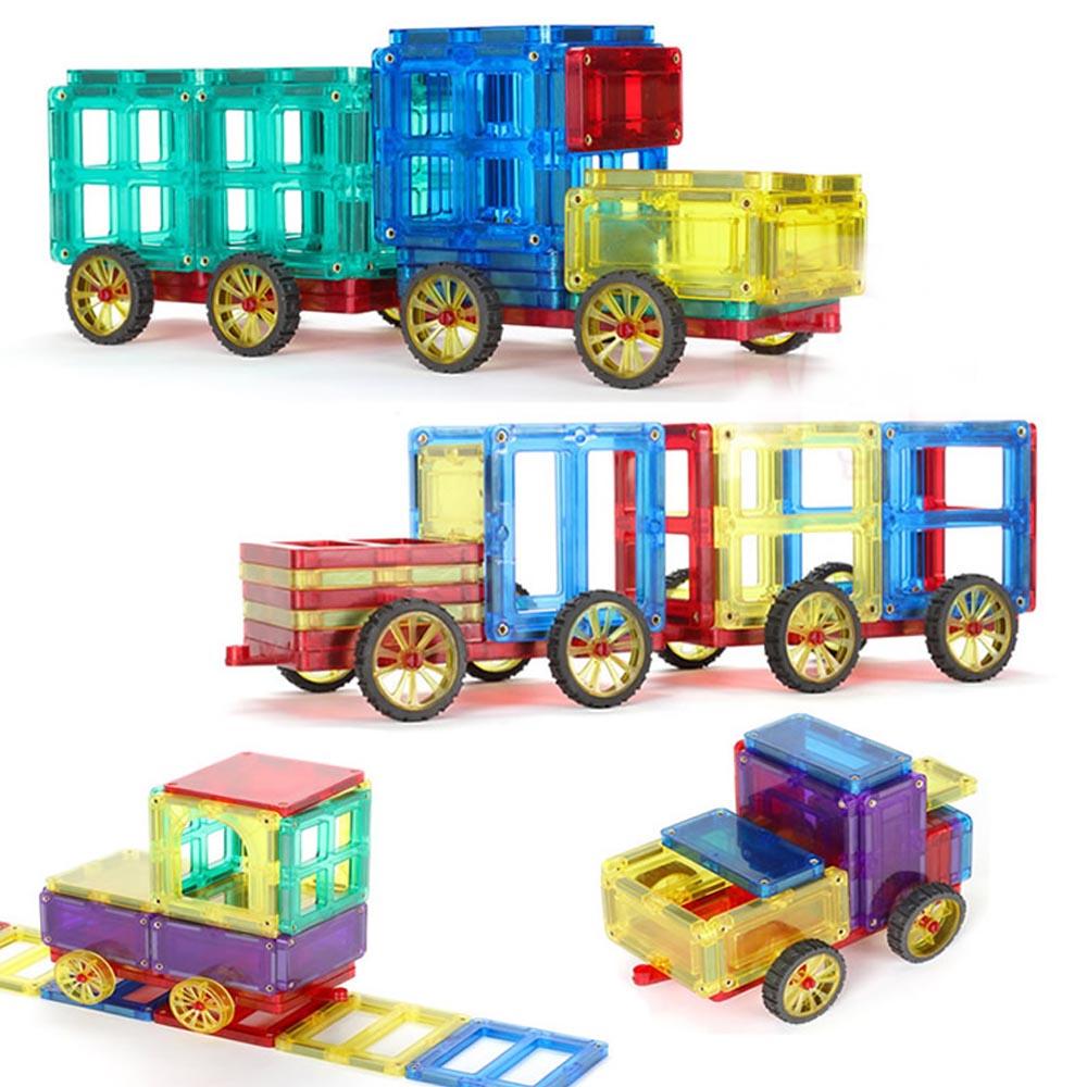 Изображение товара: Большая прозрачная цветная Магнитная конструкция, магнитная деталь, игрушка, строительный блок, магнитное воображение, Забавная детская игрушка, подарок