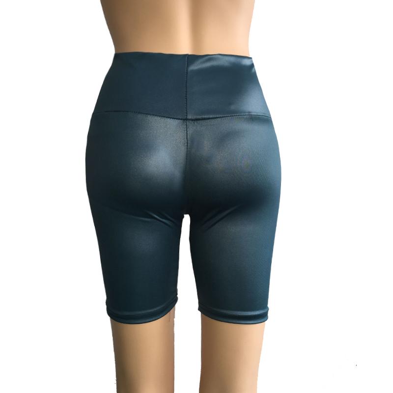 Изображение товара: TENTEN женские короткие штаны с высокой талией женские короткие леггинсы до колена байкерские короткие женские летние тонкие Стрейчевые леггинсы с полиуретановым покрытием