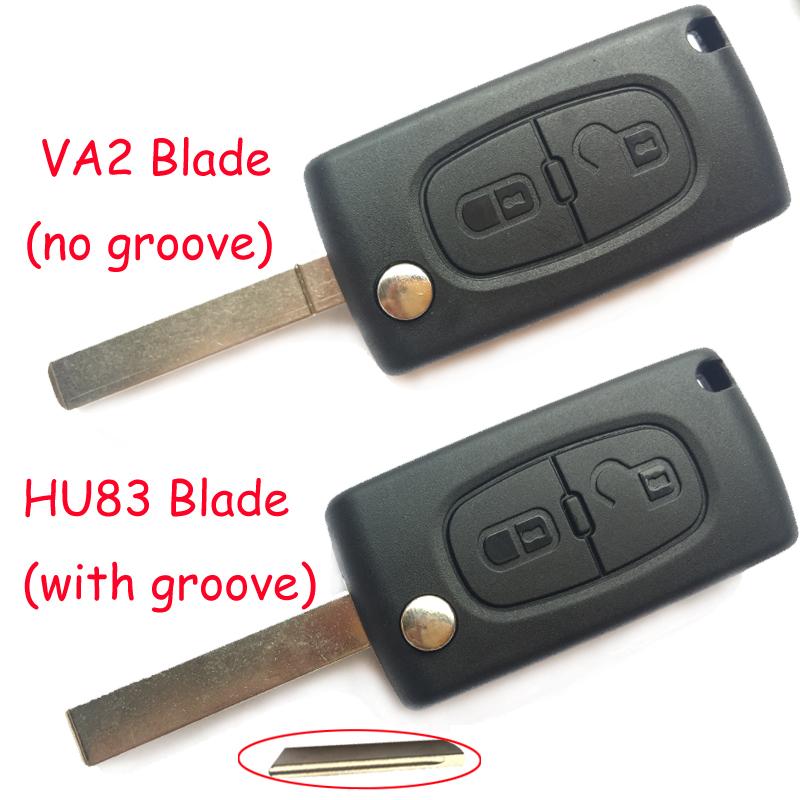 Изображение товара: 2 кнопки CE0536 дистанционный ключ для Peugeot 308 307 408 207 208 автомобильный раскладной ключ с ID 46 чипом 433 МГц HU83/VA2 Blade