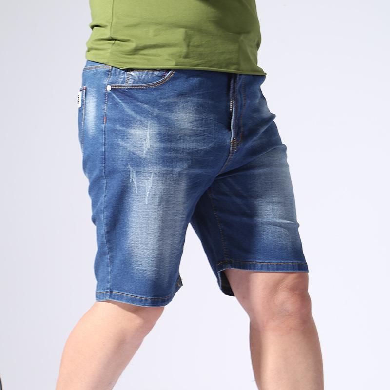 Изображение товара: Джинсовые шорты мужские, повседневные, свободные, летние, хлопковые, синего цвета, размера плюс 5XL 6XL 7XL 8XL 9XL