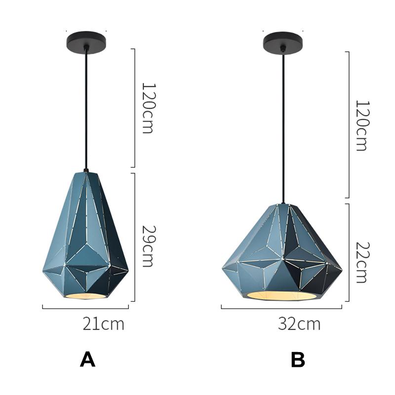 Изображение товара: Подвесные светильники в стиле пост-модерн, модель с бриллиантами, металлическая гравировка, освещение для столовой, фойе, спальни, цветной светодиодный светильник