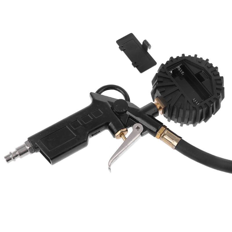 Изображение товара: Автомобильный воздушный шинный насос с цифровым манометром 200 PSI, воздушный патрон и шланг пистолета