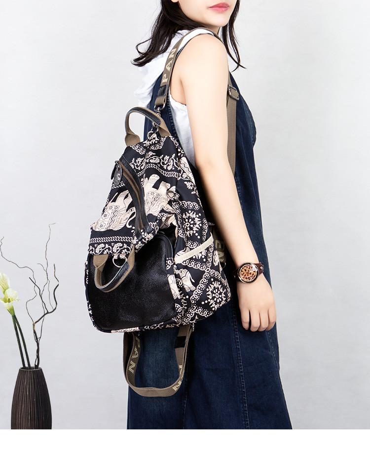 Изображение товара: Новинка 2022, Модный женский рюкзак, женская сумка через плечо, вместительный дорожный рюкзак, школьные рюкзаки из воловьей кожи и холста