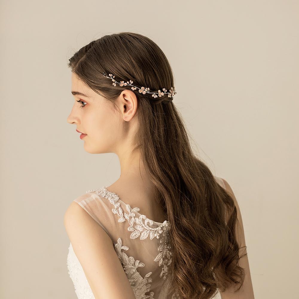Изображение товара: CC повязки на голову Корона романтическое ювелирное изделие свадебные аксессуары для волос с пресноводным жемчугом для невесты подружки невесты в форме цветка O527