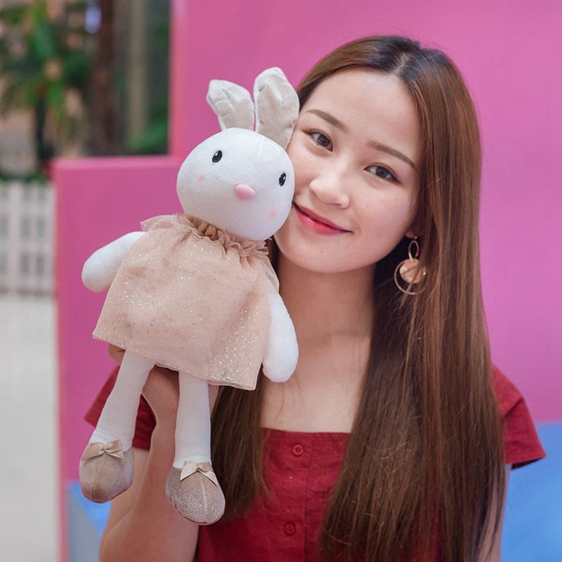 Изображение товара: Милая плюшевая игрушка 45-65 см с милым Кроликом, мягкое платье с мультяшным животным, кукла с зайчиком, детская игрушка для аппетита, четыре цвета, подарок подруге