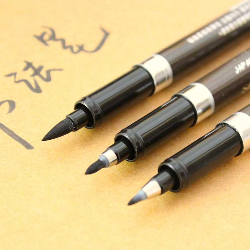 Изображение товара: Многофункциональная ручка с кисточкой, ручка для каллиграфии, маркеры для художественного письма, офисные и школьные принадлежности, канцелярские принадлежности, школьная кисть для рисования черными чернилами