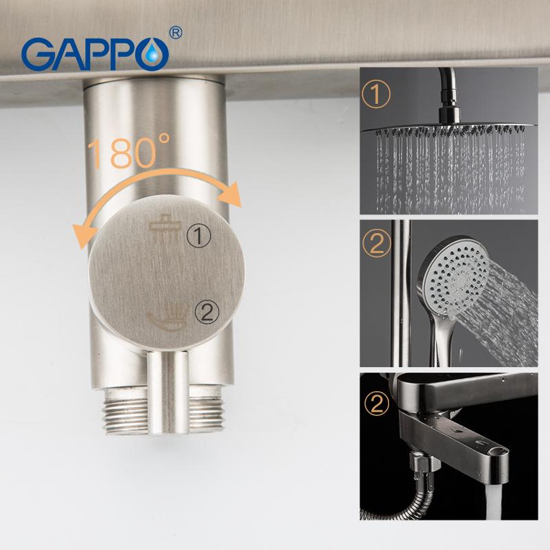 Изображение товара: GAPPO 304 нержавеющая сталь для ванной комнаты Смесители для душа холодной и горячей воды Анти-обжигающие Смесители для ванной комнаты