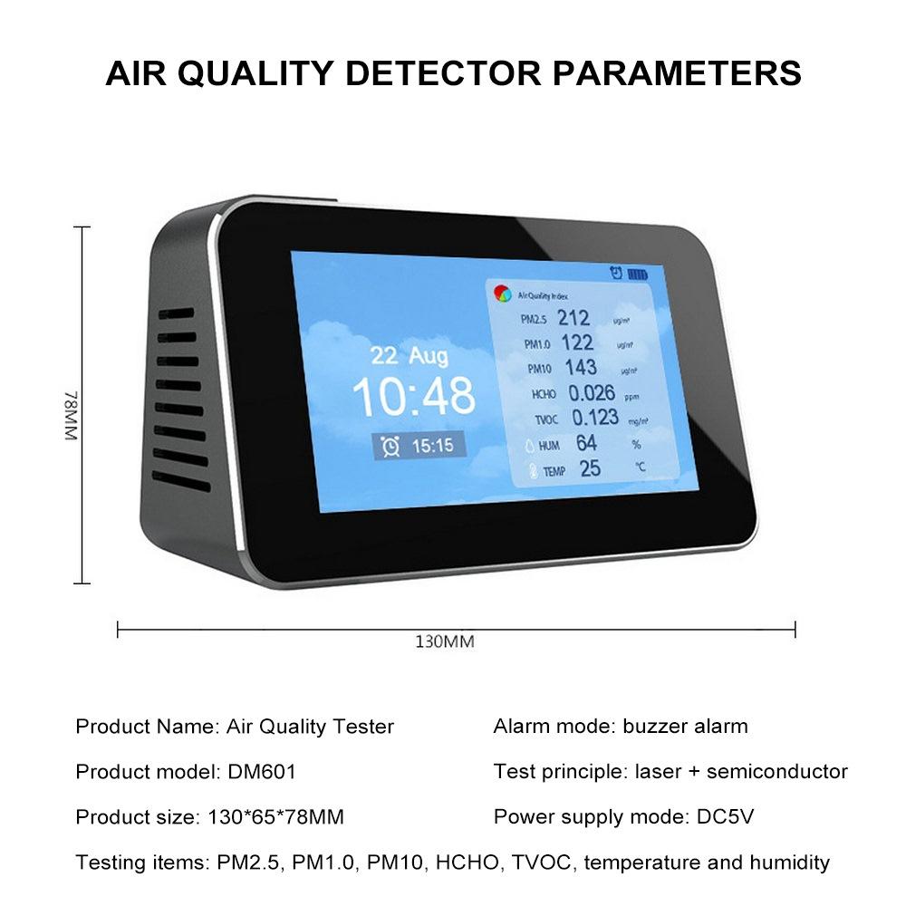 Изображение товара: Цифровой CO2 PM2.5 нсно USB газовый детектор двуокиси углерода воздушный монитор наблюдения за качеством на открытом воздухе CO2 метр монитор формальдегида