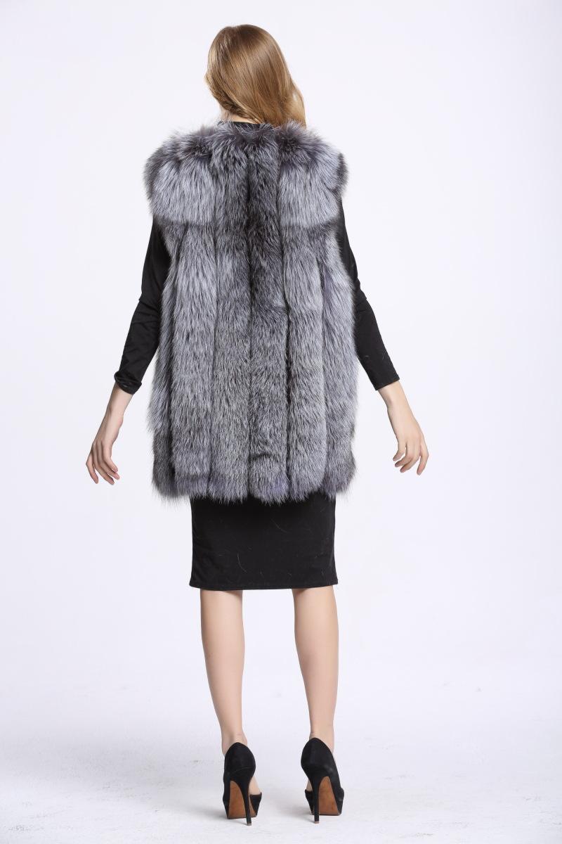Изображение товара: Savabien/женское пальто из искусственного меха 2019, осенне-зимний теплый жилет из искусственного меха, куртка без рукавов, однотонное Элегантное длинное пальто, меховые пальто